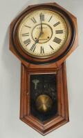 A late 19thC American Ansonia Clock Co. drop dial wall clock