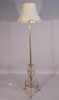 A late Victorian brass lamp standard