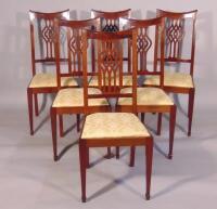 A set of six Edwardian mahogany dining chairs