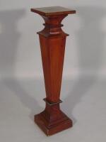 An Edwardian mahogany and chequer banded pedestal