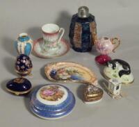 Various Limoges porcelain boxes and covers