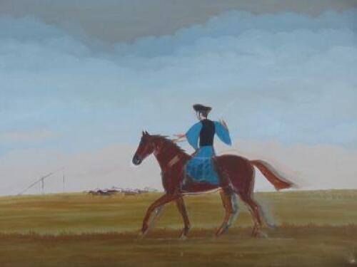 Vincent Haddelsey (1934-2010). Mongolian Herdsman on Horseback