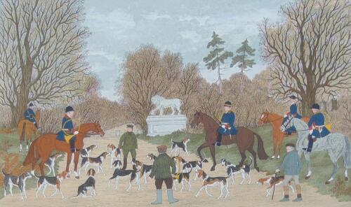 Vincent Haddelsey (1934-2010). The Hunt at the Statue