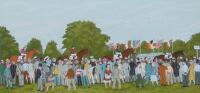 Vincent Haddelsey (1934-2010). Horse Race Past the Crowd
