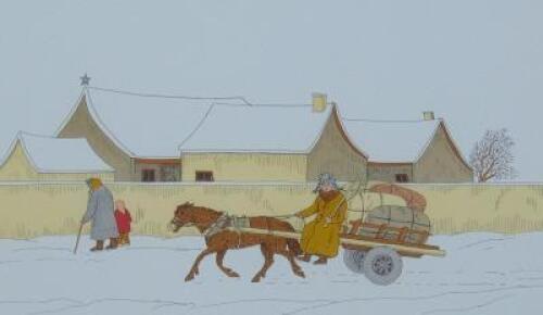 Vincent Haddelsey (1934-2010). Horse and Cart