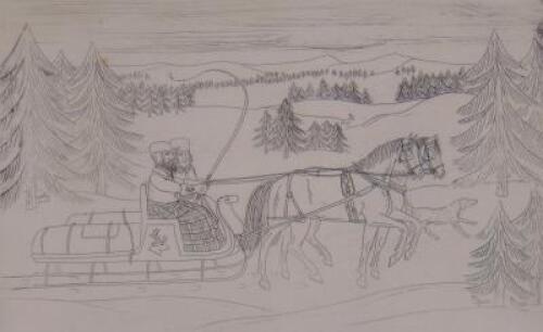 Vincent Haddelsey (1934-2010). Horses and Sledge