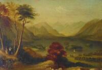 18thC British. Lake and landscape with figures
