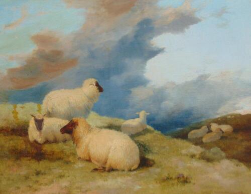 Thomas Francis Wainwright (1794-1883). Sheep in moorland landscape