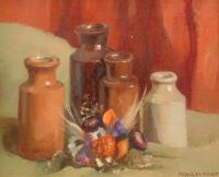 Audsley Power (20thC). Ink pots and Immortelles