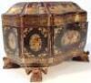 A mid-19thC Chinese export papier mache tea caddy - 3