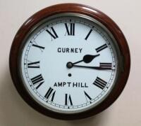 A principally 19thC mahogany fusee railway clock