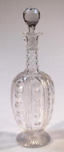 A late 19thC/early 20thC crystal decanter