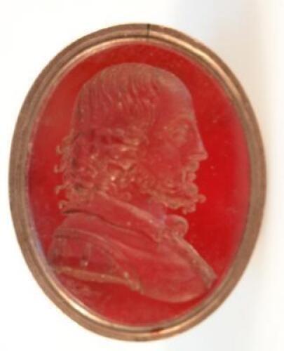 A 19thC carnelian panel wax seal