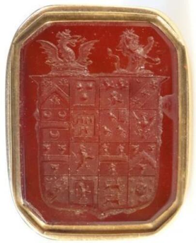 A 19thC carnelian panel wax seal