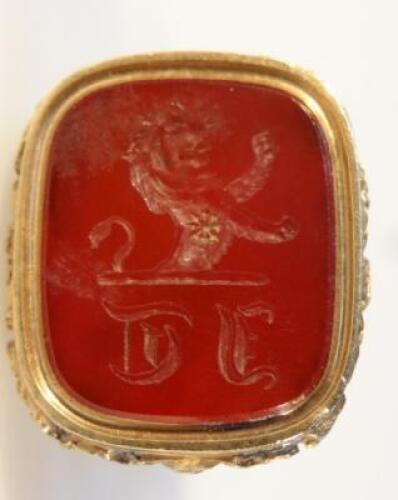 A 19thC carnelian panel wax seal