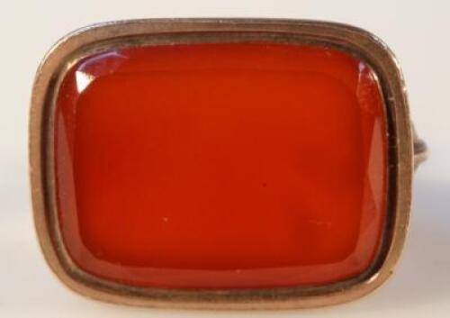 A 19thC carnelian panel wax seal