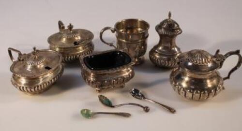 A quantity of Victorian and later silver