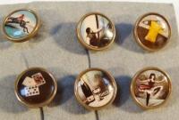 A set of early 20thC enamel buttons