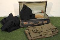 A quantity of vintage WWII army and navy clothing