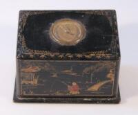 A 19thC Japanned lacquered box