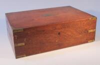 A 19thC brass band bound deeds box