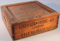 An early 20thC stained pine wine box