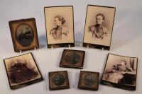 Five various 19thC glass portrait photographs