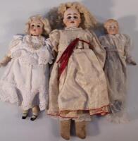 Three various 19thC bisque headed dolls