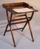 An early 20thC oak campaign writing desk