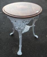 A late 19th/early 20thC iron and mahogany pub table