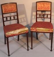 A pair of mid-19thC mahogany salon chairs.