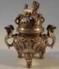 A Chinese silvered metal censer and cover - 2