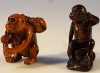 A Japanese hardwood netsuke