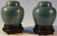 A pair of Chinese cloisonne ginger jars