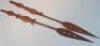 Two West African hardwood ceremonial paddle spears - 4