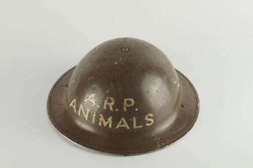 A WWII ARP Animals helmet