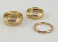 Three 9ct gold rings