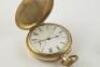 An early 20thC gold plated hunter Waltham & Co keyless pocket watch