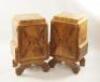 A pair of Art Deco walnut bedside cabinets