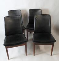 A set of four mid 20thC Scandinavian influenced teak dining chairs