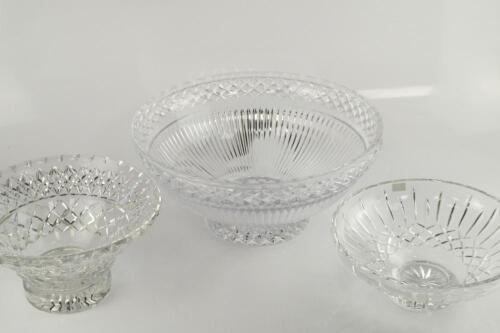 A large pressed glass punch bowl