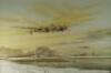 R.B.S. A depiction of American WWII aircraft flying low over snowy countryside