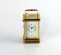 A brass carriage clock