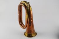 A copper and brass bugle by Henry Keat and Sons of London