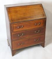 An Edwardian inlaid mahogany bureau