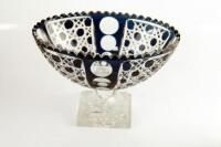 A Victorian glass oval bowl