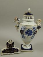 A Plaue German porcelain pot pourri vase and cover