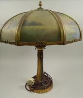 An early 20thC gilt metal lamp base