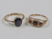 Two 9ct gold dress rings