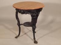 An early 20thC cast iron Victory pub table